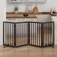 thumbnail image 1 of Smart FENDEE 4 Panel Foldable Bamboo Freestanding Pet Gate with Dog Gate and Support Feet, Expands to 75 in Wide, 1 of 8