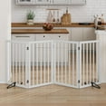 thumbnail image 1 of Smart FENDEE 33" Tall Foldable Bamboo Freestanding Pet Gate with Dog Gate and Support Feet, Expands to 74" Wide, 1 of 8