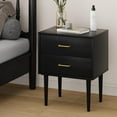 thumbnail image 1 of Smart FENDEE Black Nightstand for Bedroom,Modern 2 Drawer Nightstands Bedside Table with Storage, 1 of 6