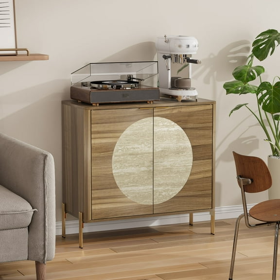 Smart FENDEE Buffet Cabinet with Storage and 1 Shelf,  Dining Room, Natural