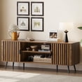 thumbnail image 1 of Smart FENDEE Mid Century TV Stands with Storage Entertainment Center for 60" TV,Living Room,Walnut, 1 of 9