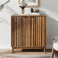 thumbnail image 1 of Smart FENDEE Walnut Sideboard with 2 Fluted Doors and Heavy-Duty Design, 1 Shelf, 1 of 6