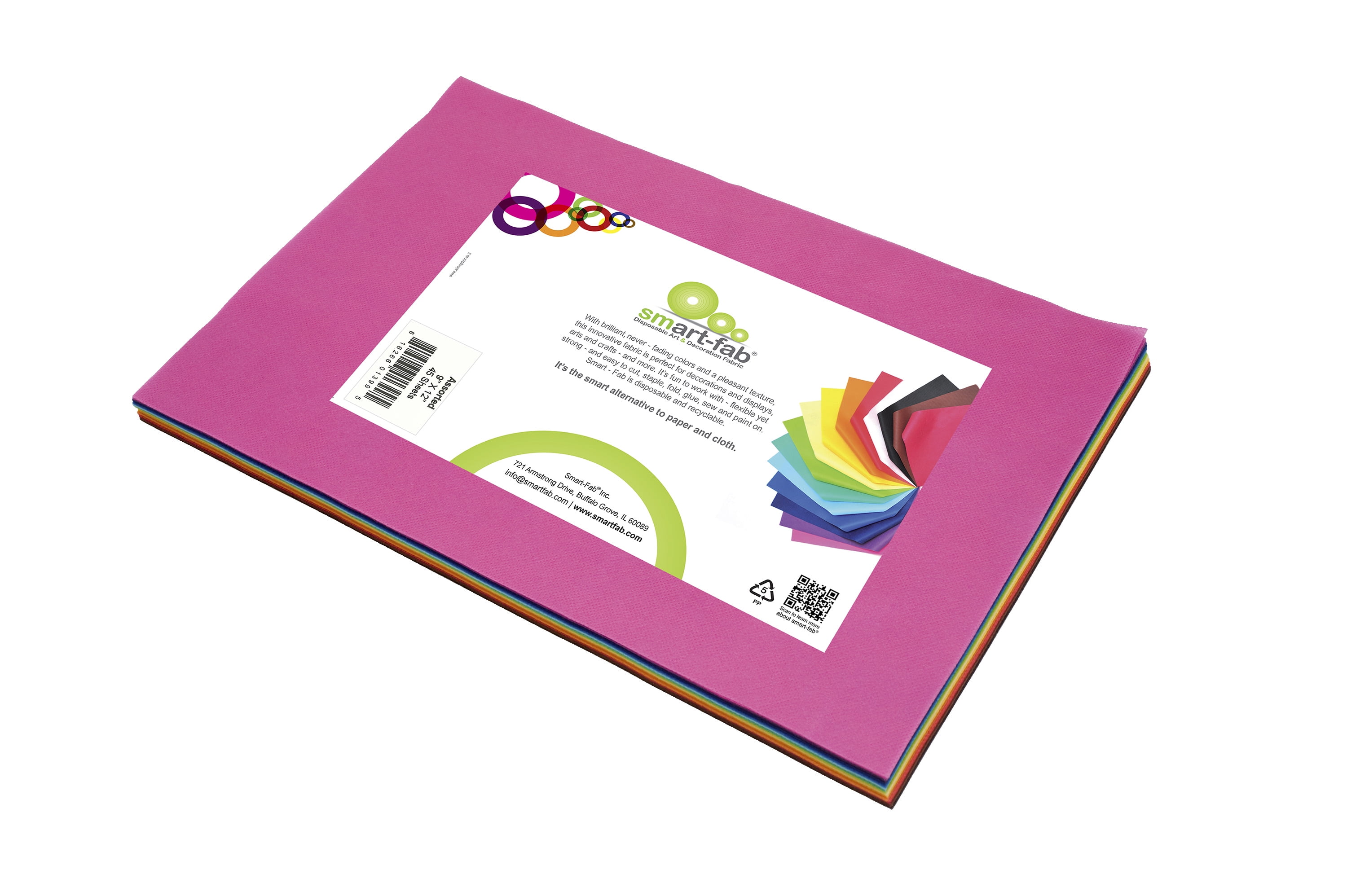 SmartFab Fabric Weatherproof Cut Sheet, 9 x 12 Inches, Assorted Color