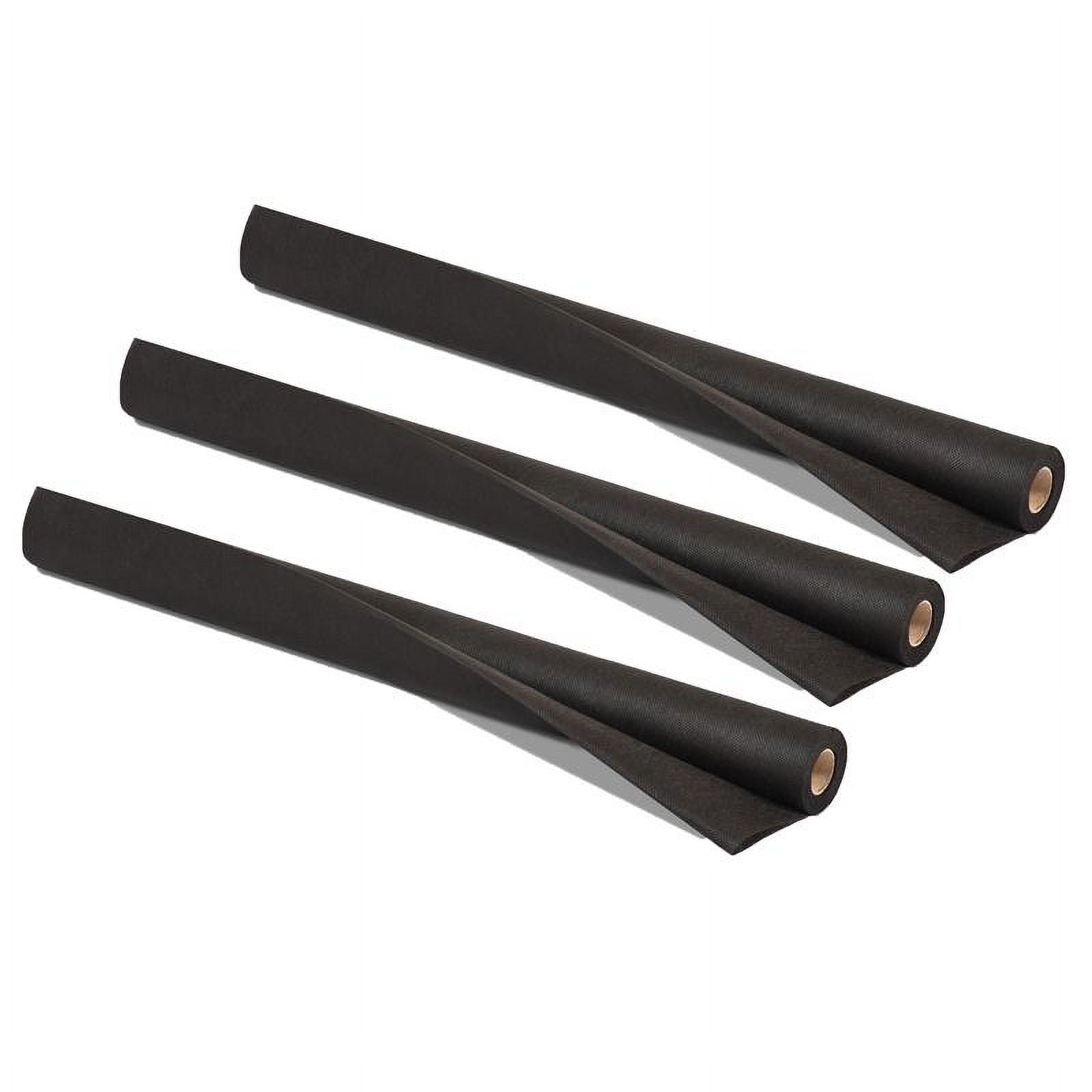 Black Non-Woven Outdoor Art & Decoration Fabric Roll, 24" x 18', 3-Pack