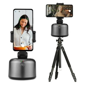Smart Face Tracking Phone Holder 360 Degree Rotation for iOS Android Smartphones Live-Streaming Selfie, Black