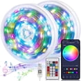 thumbnail image 1 of Smart Fairy Lights Color Changing，2PACK ，33ft 100 LED USB RGB String Lights with Remote & APP Control, 1 of 9