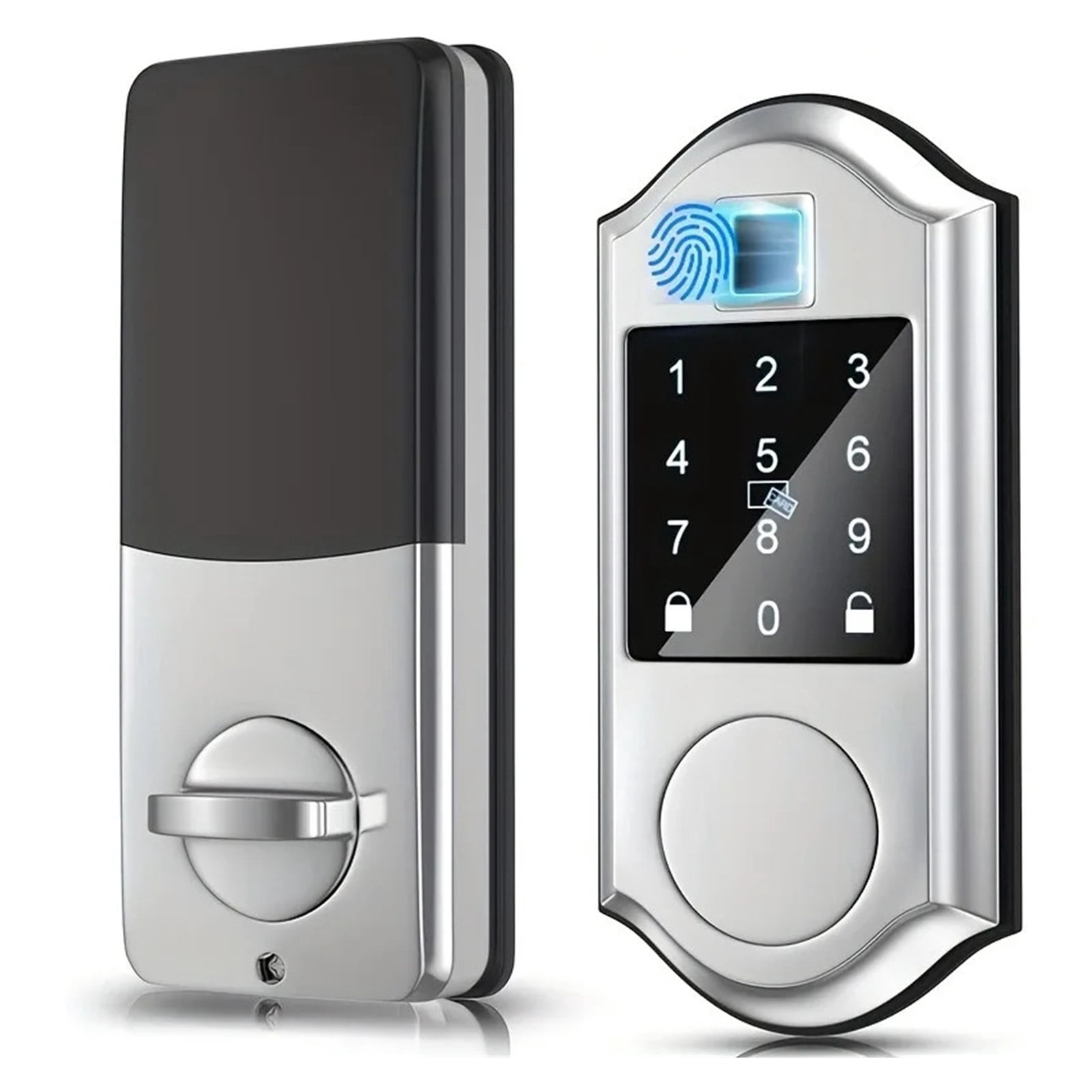 Auto Block Key Smart Fingerprint Deadbolt Smart Door lock Electric Lock with Latch ...