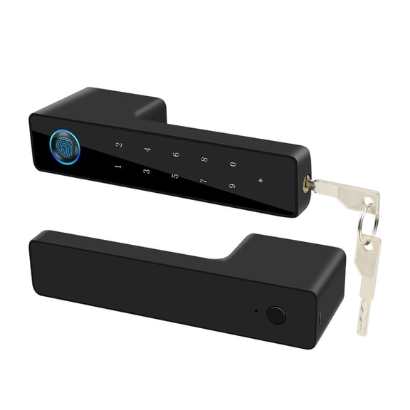 Smart Fingerprint Door Handle Lock with Channel Mute Interior Design for Bedroom Bathroom Three-Bar