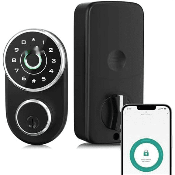 Smart Fingerprint Door Lock, 4-in-1 Keyless Entry Door Lock, App Control, Electronic Digital Touchscreen Keypad Deadbolt, Biometric Smart Locks for Home, Apartment, Office, Rental