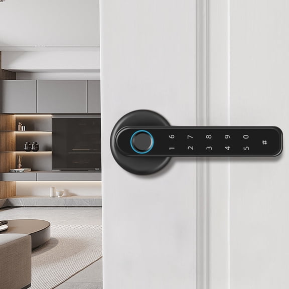 Smart Fingerprint Door Lock, Aluminum Alloy Biometric Door Lock with Handle Control for Homes, Apartments, Offices, Etc.