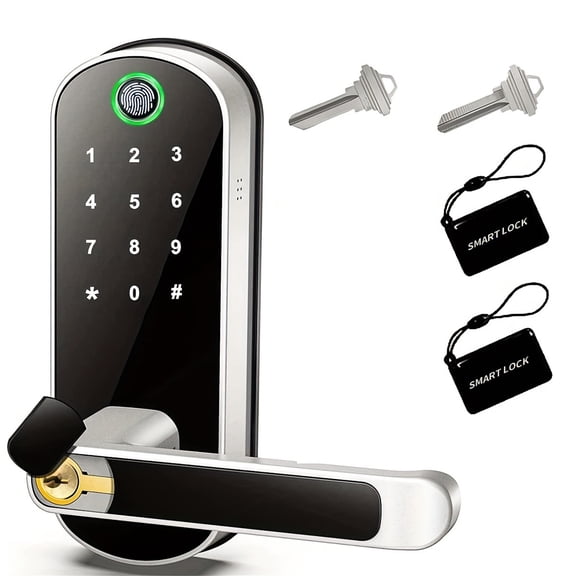 Smart Fingerprint Door Lock App Remote Control Keyless WIFI Digital Touchscreen Lock NFC IP67 Waterproof With 2 IC Cards , Easy Installation
