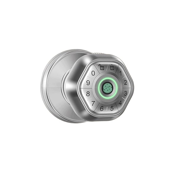 Smart Fingerprint Door Lock Electronic Lock Round Knob with Password/Key/APP Unlock