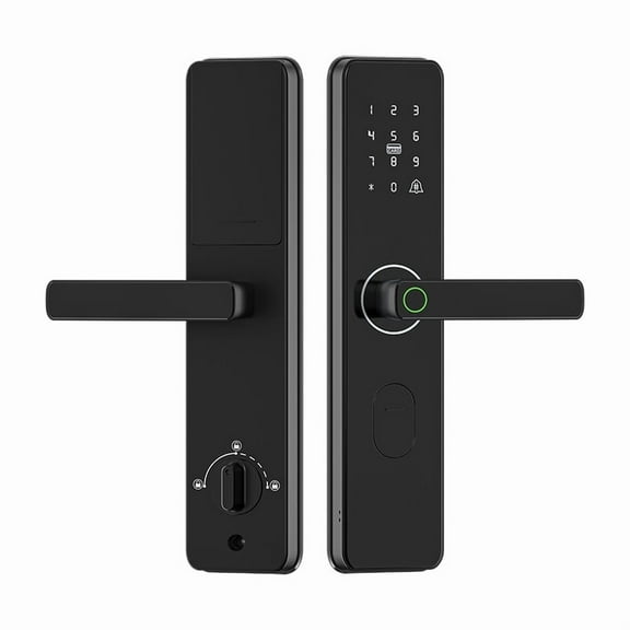 Smart Fingerprint Door Lock, Keyless Entry Front Door Lock Deadbolt , Smart Mortise Lock Built in App Control, Keys, Anti-Peep Touchscreen, Perfect for Home/Apartment