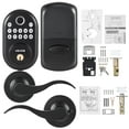 thumbnail image 1 of Smart Fingerprint Door Lock - Keyless Entry with Touch Keypad, PIN Password, & Mechanical Key - Secure Deadbolt for Home, Apartment, Office - Easy Install Level Handle Design, 1 of 11