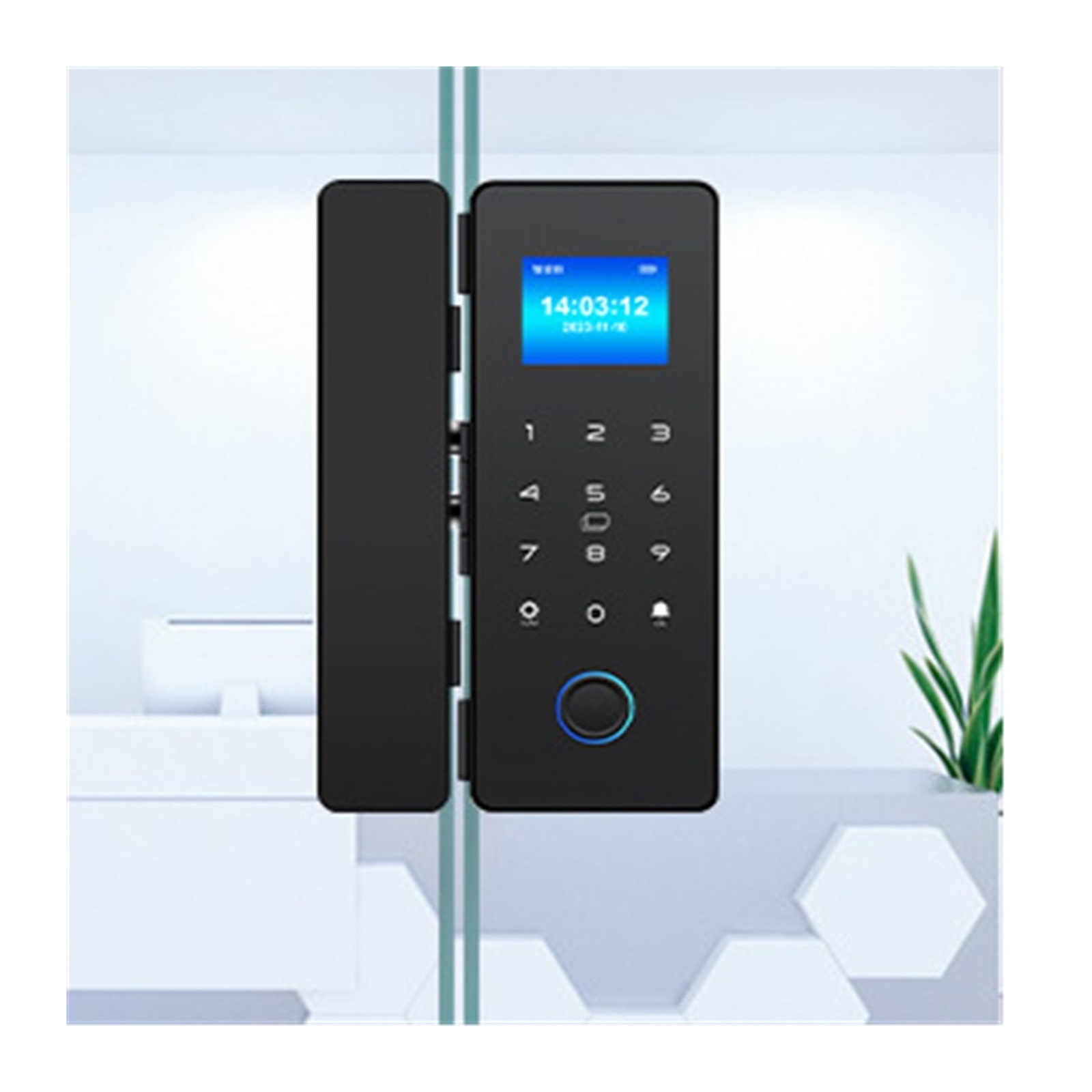 Smart Fingerprint Lock Bluetooth Sliding Glass Door Electronic Digit ...