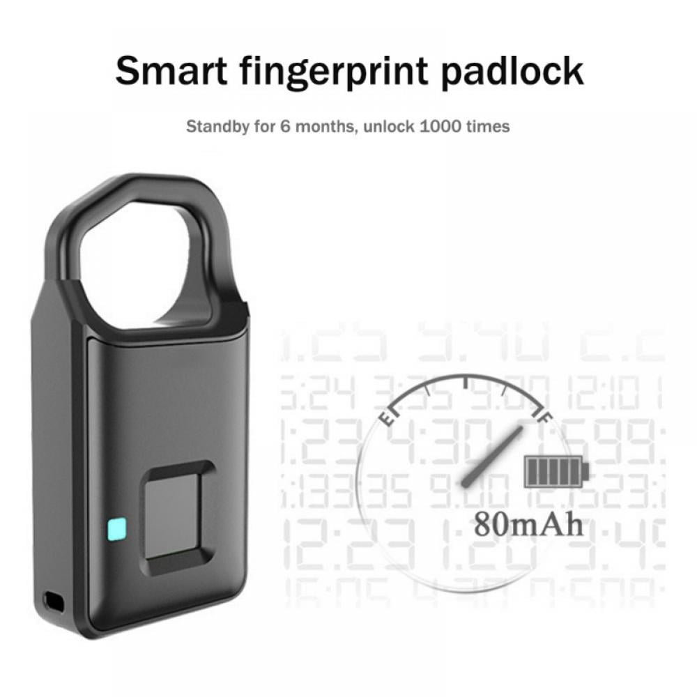 Smart Fingerprint Padlock Keyless Anti-theft Security Door lock USB ...