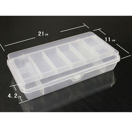 Plastic 2 Tray Compartments Fishing Tackle Box Two-Sided Storage CaseB