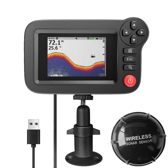 Smart Fish Finder - Portable Fish Finder and Depth Finder for Recreational Fishing From Dock, Shore or Bank