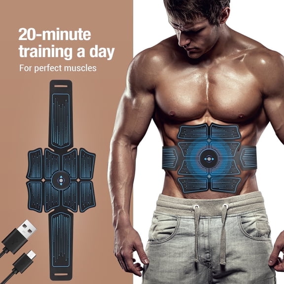 Smart Fitness Abdominal Muscle Sticker,Muscle Trainer Intelligent Abs Stimulator Abdominal with 6 Modes 10 Levels, Abs Muscle Training Gear Muscle Toner for Men Women Portable Fitness Workout.
