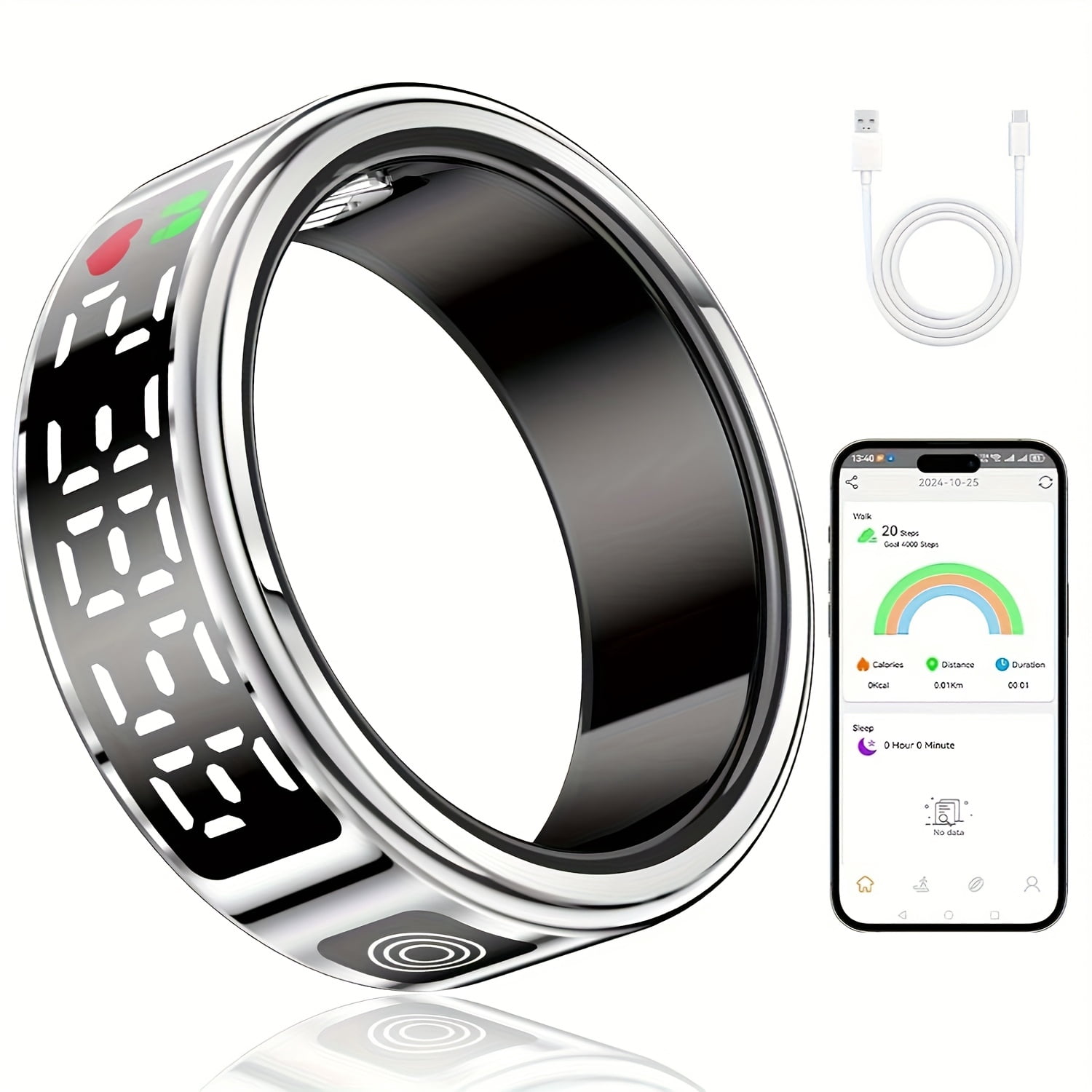 FANRUINA 2025 New Smart Fitness Ring With LED Display High-Quality ...