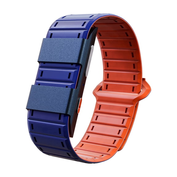 CISOOTI Health and Fitness Wearable, Ultra-Light Titanium, IP68 Waterproof, 7-Day Battery, No Subscription, Magnetic Charging with Silicone Strap, Blue