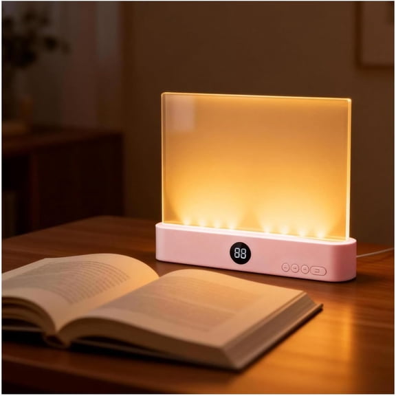 Smart Flat Book Light, Rechargeable Clear LED Reading Lamp with 3 Colors & Timer, 99% Light Transmittance Dimmable Full Page Panel Reading Light for Night Reading