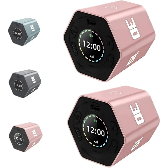 Smart Flip Timer, Rotating Cube, 1-Sec Response, Auto-Lock, Anti-Slip
