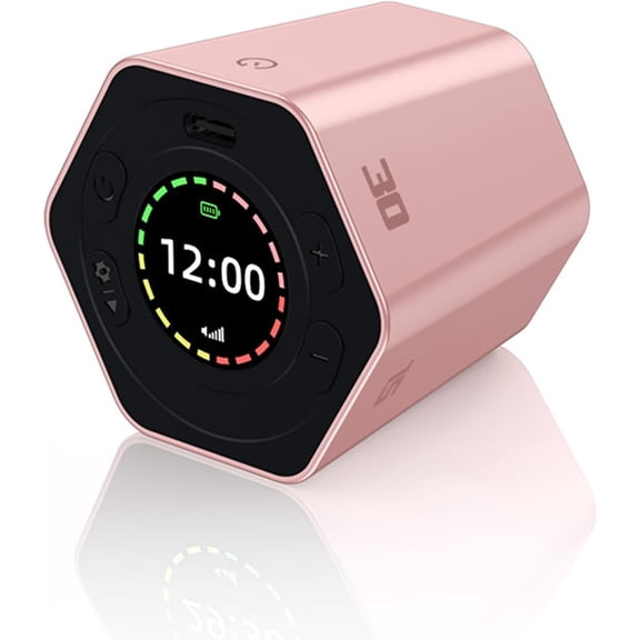 Smart Flip Timer, Six-Sided Rotating Timer, 3/5/10/15/30 Min/Custom Productivity Timers, Mini Multi-Faceted Timers for Office Desk Classroom Gym Study Workout (Pink)