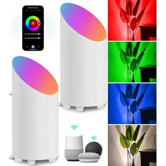 Smart Floor Can Light 5W RGBW Color Changing Up Lights Indoor with Timer 2700K-6500K Floor Spotlight Dimmable Uplighting Indoor Uplights for Plant Corner, APP Control Alexa & Google Home, 2PCS