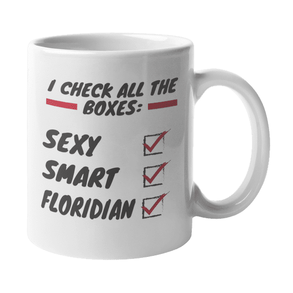 Smart Floridian Florida USA or US State Ceramic Coffee & Tea Gift Mug (11oz)