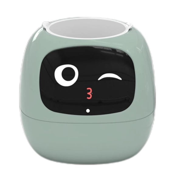 Smart Flower Pot With Interactive Virtual Pet Display For Automatic Plant Care, Monitors Moisture Temperature Sunlight, Plastic Modern Design(green)