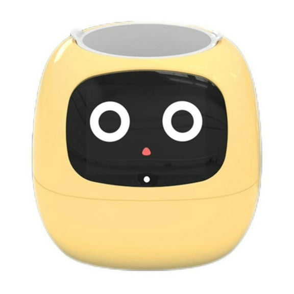 Smart Flower Pot With Interactive Virtual Pet Display For Automatic Plant Care, Monitors Moisture Temperature Sunlight, Plastic Modern Design(yellow)