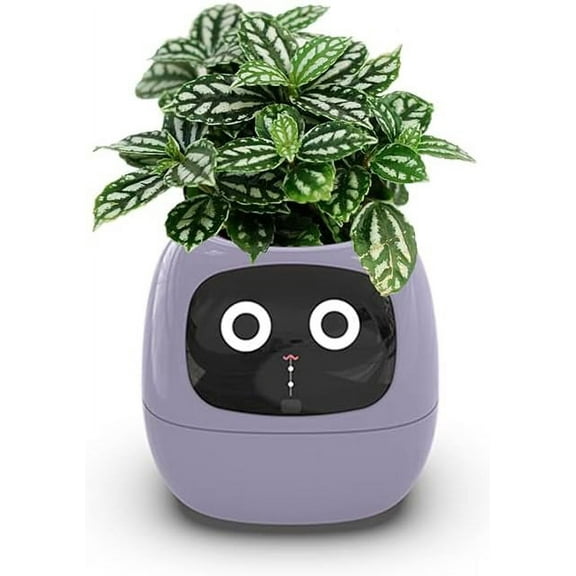 Smart Flowerpots, AI Pet Planter with Artificial Intelligence, Time Temperature Display, and Numerous Expressive Animations Based On The Environment, for Indoor Decoration, Gifts