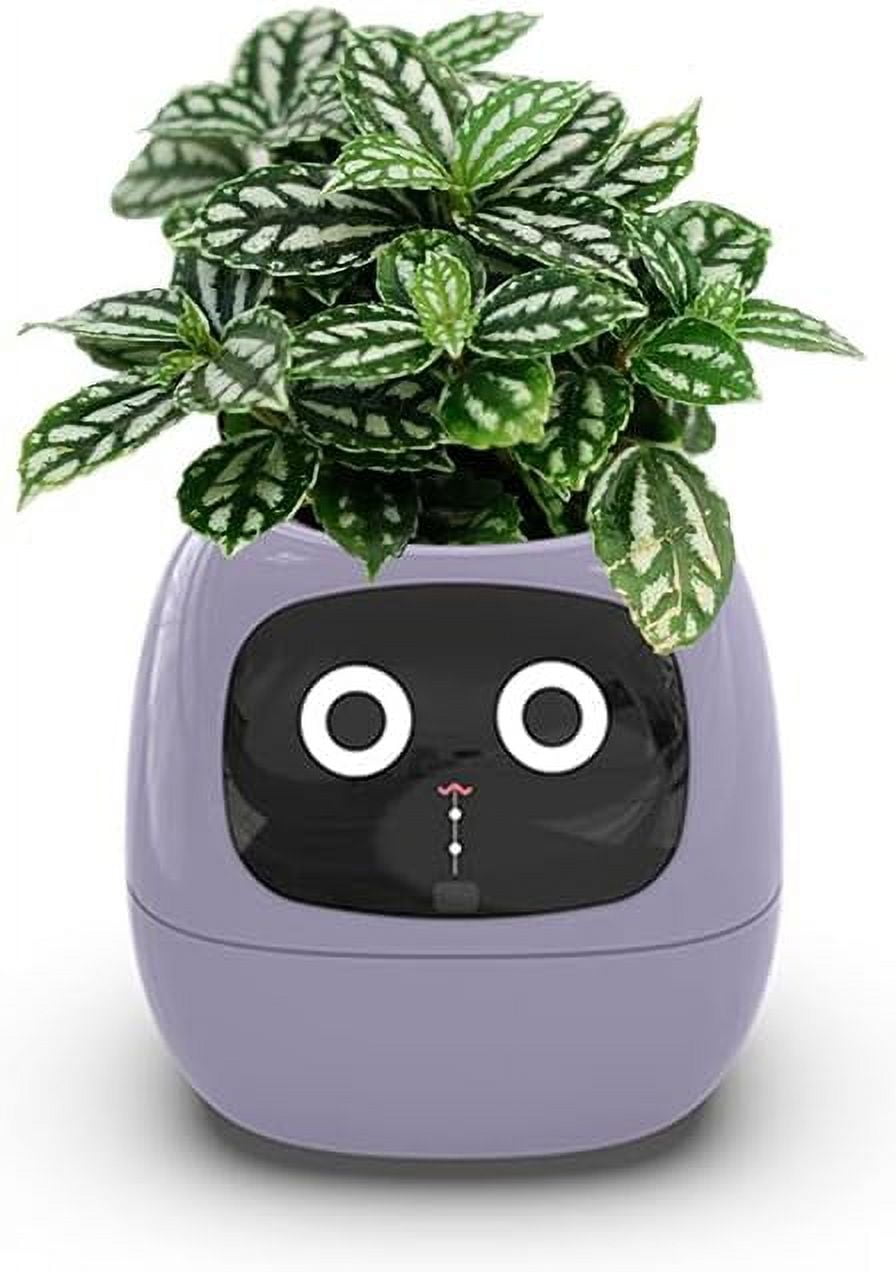 Smart Flowerpots, AI Pet Planter with Artificial Intelligence, Time Temperature Display, and Numerous Expressive Animations Based On The Environment, for Indoor Decoration, Gifts