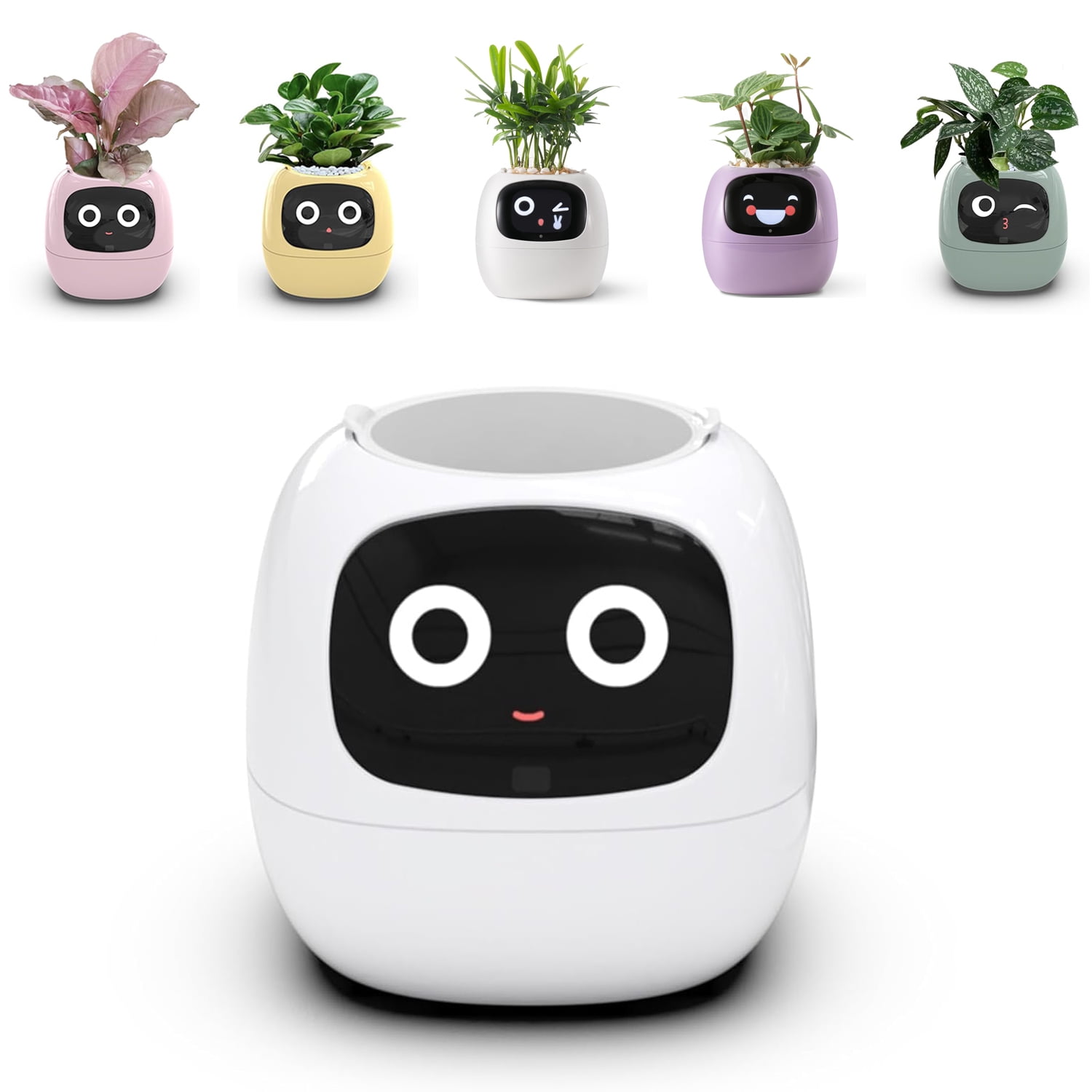 Smart Flowerpots, AI Smart Plant Pot with 49 Expressions 7 Sensors, APP Control Robot