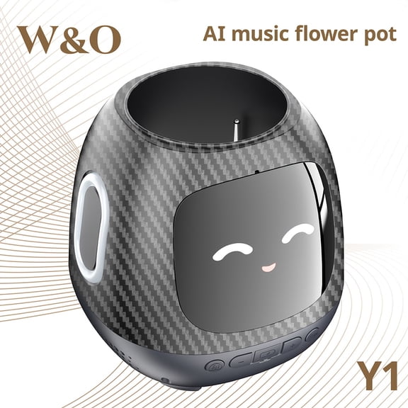 Smart Flowerpots, Smart Pet Planter, Ai Planter, Intelligent Flowerpots, Multiple Expressions, 7 Smart Sensors, And Ai Chips Make Raising Plants Easy And Fun for Living Room, Desk, Plant-free