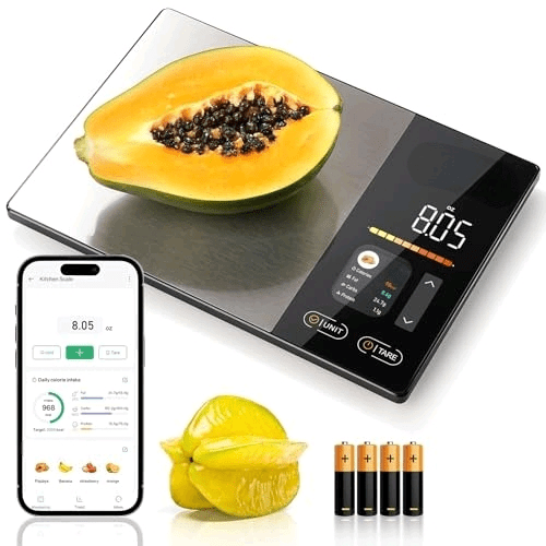 Smart Food Kitchen Scale with Nutrition Calculator, Color Display & Free App, Precise Portion Control, Calorie & Macro Tracking for Weight Loss & Meal Prep Black$$Home Decor, Kitchen, & Other