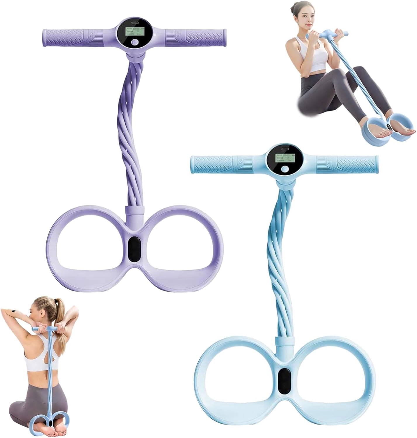 Smart Foot Pedal Puller, 2026 New 6-Tube Resistance Band with Digital Counter, Full Body Stretching Trainer for Yoga Pilates Home Gym Workout