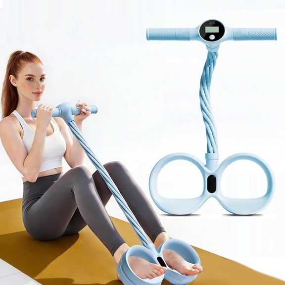 Smart Foot Pedal Puller, 2026 Upgraded Six Tube Resistance Foot Pedal with Digital Counter & Handles, Adjustable Fitness Resistance Rope Trainer for Waist, Arm, Leg Stretching Training