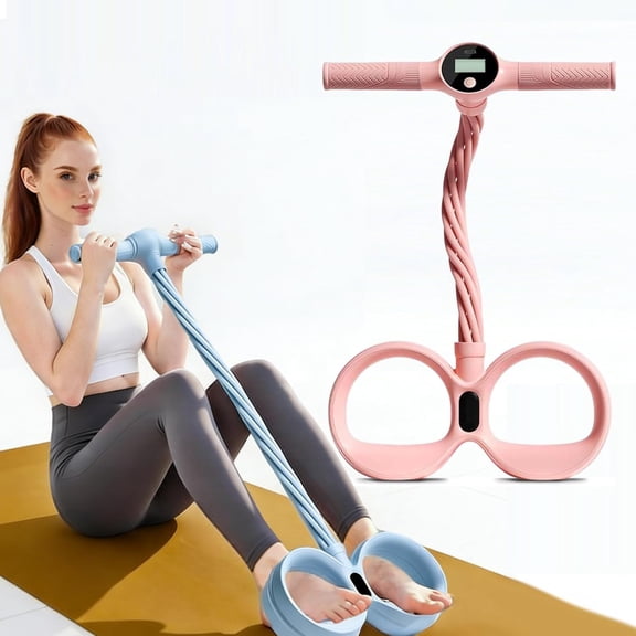 Smart Foot Pedal Puller, 2026 Upgraded Six Tube Resistance Foot Pedal with Digital Counter & Handles, Adjustable Fitness Resistance Rope Trainer for Waist, Arm, Leg Stretching Training