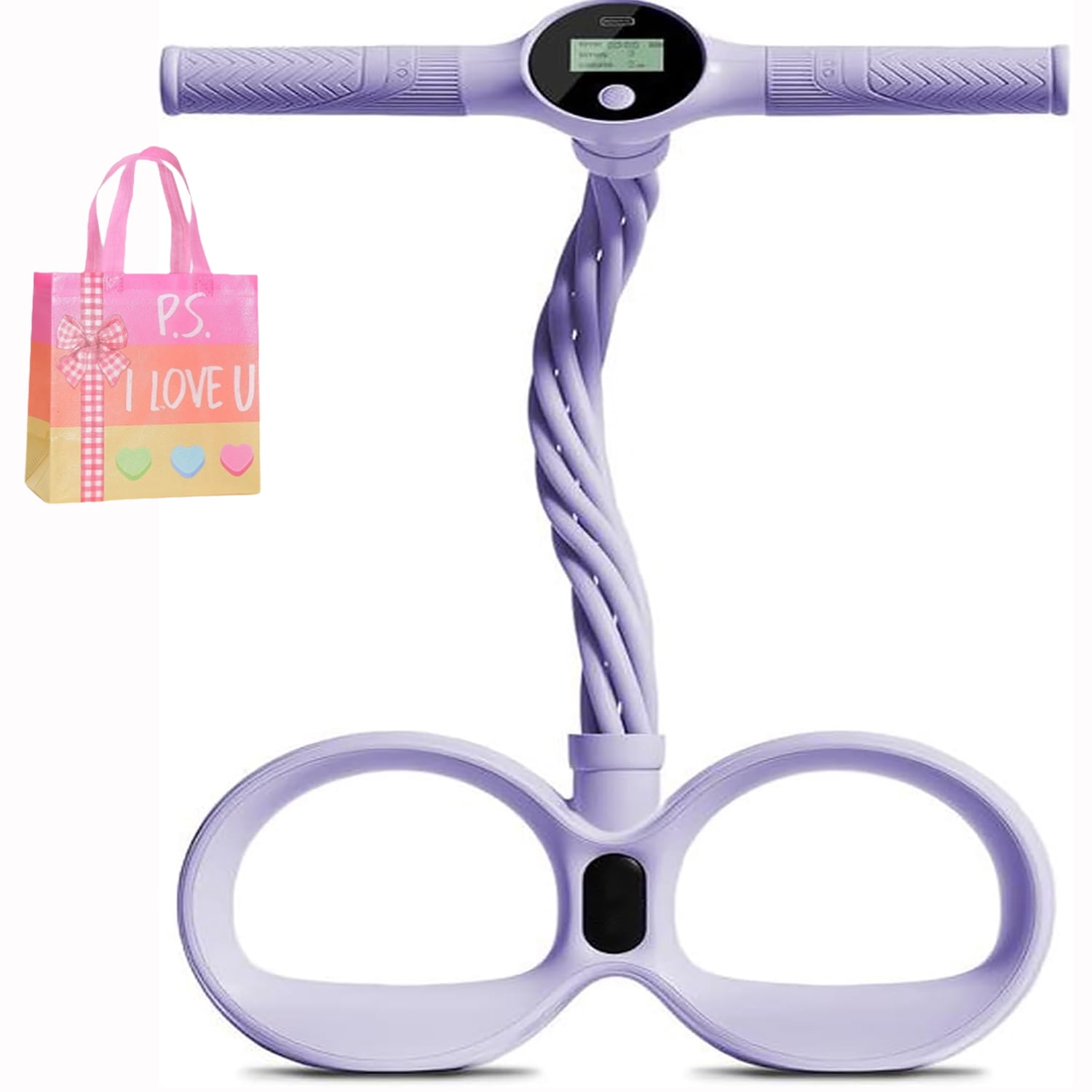 Smart Foot Pedal Puller, 6 Tube Pedal Puller Resistance Band with Digital Counter & Handles, Fitness Resistance Bands with Digital Display & Handles for Full Body Stretching & Yoga (A)