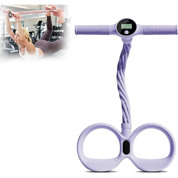 Smart Foot Pedal Puller,6 Tube Pedal Puller Resistance Band with Digital Counter & Handles,Multifunction Tension Rope,Elastic Yoga Pedal,for Arm & Waist Exercise,Stretching,Slimming,Training