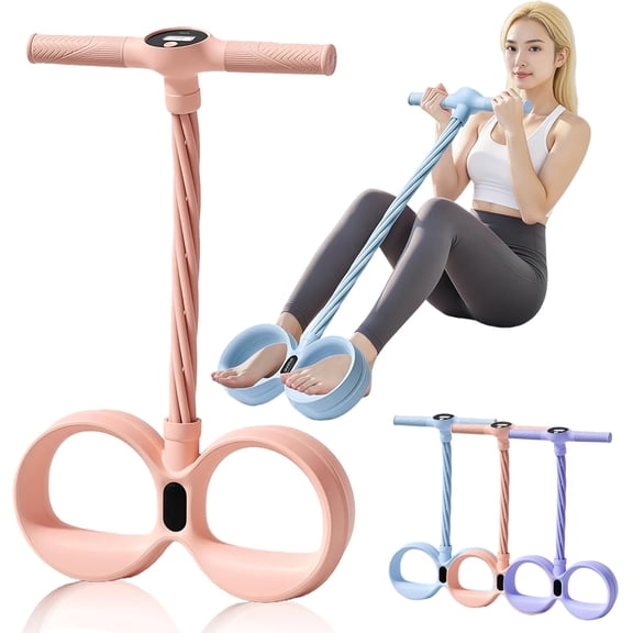 Smart Foot Pedal Puller, 6 Tube Pedal Puller Resistance Band with Digital Counter & Handles, Multifunctional Pedals Pullers Resistance Rope, for Full Body Stretching & Yoga