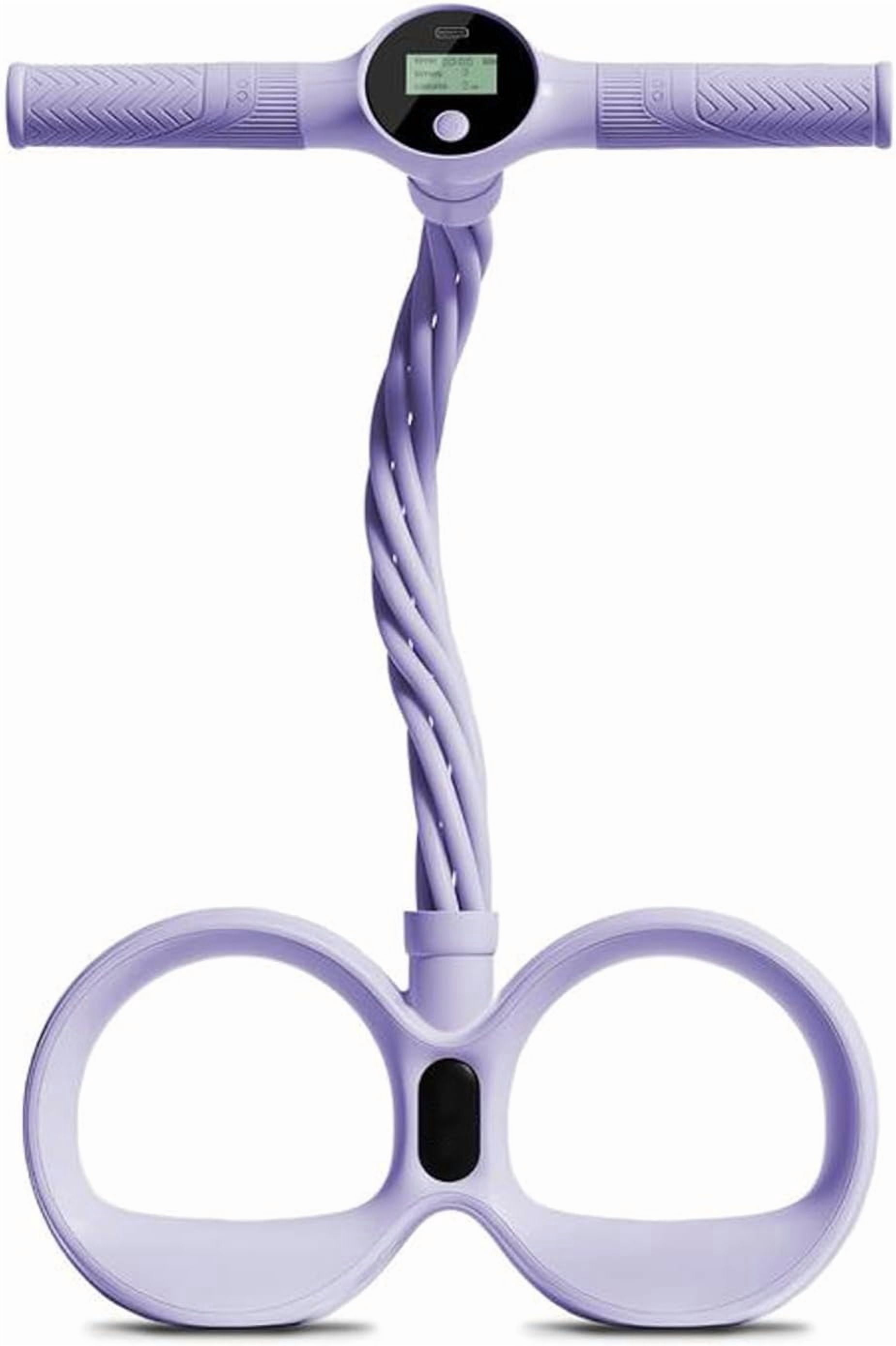 Smart Foot Pedal Puller - 6 Tube Resistance Band with Digital Counter & Handles for Full Body Fitness, Stretching & Yoga(c:Purple)-dh