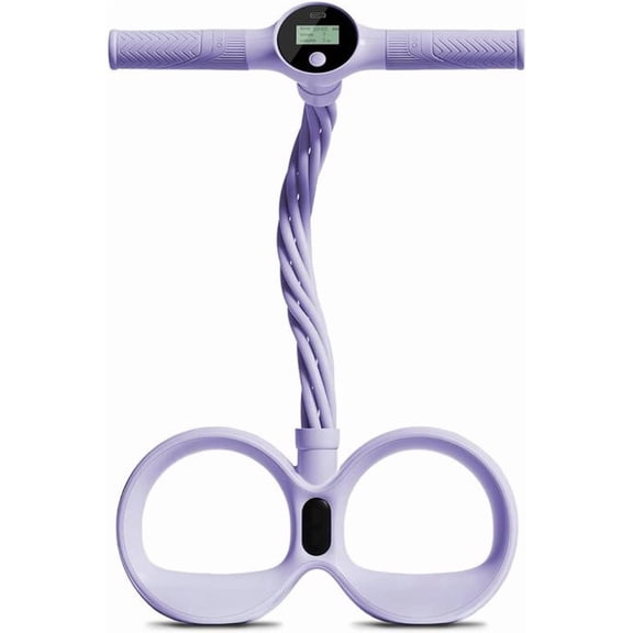 Smart Foot Pedal Puller - 6 Tube Resistance Band with Digital Counter & Handles for Full Body Fitness, Stretching & Yoga(c:Purple)-dh