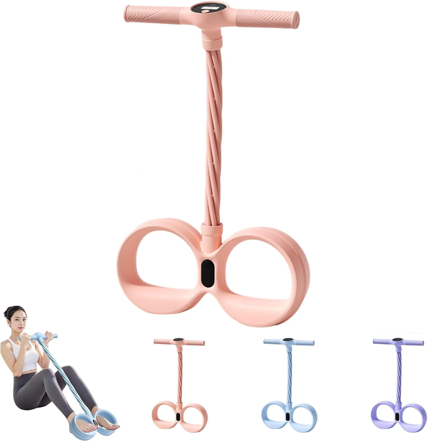 Smart Foot Pedal Puller with Digital Counter & Handles, 6 Tube Pedal Puller Resistance Band, Elastic Fitness Resistance Band, Multifunction Tension Rope for Full Body Stretching, Home Workout