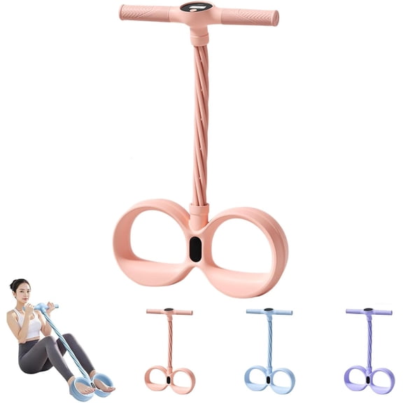 Smart Foot Pedal Puller with Digital Counter & Handles, 6 Tube Pedal Puller Resistance Band, Elastic Fitness Resistance Band, Multifunction Tension Rope for Full Body Stretching, Home Workout