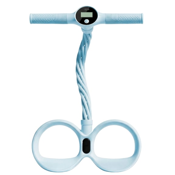 Smart Foot Pedal Puller with Digital Counter & Handles, 6 Tube Pedal Puller Resistance Band, Ergonomic Design, Tear Resistant & Non-Deformable, for Full Body Stretching, Yoga, Home Workout （Blue）