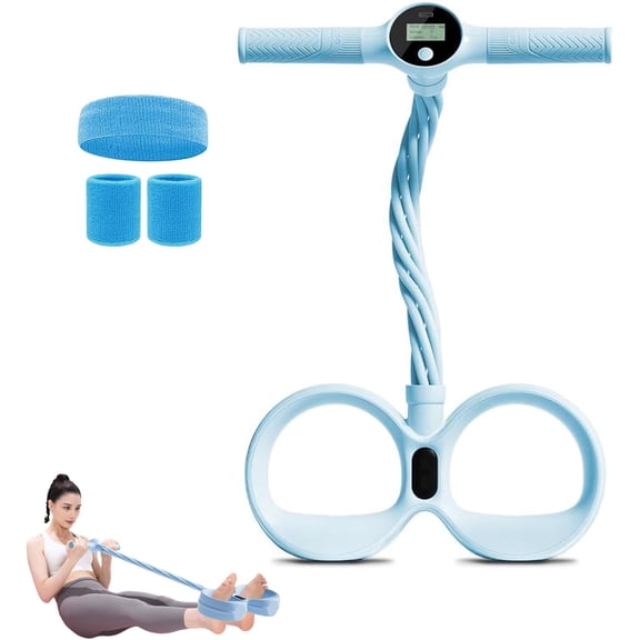Smart Foot Pedal Puller, with Digital Counter & Handles, 6 Tube Pedal Puller Resistance Band, Tear Resistant & Non-Deformable, Ergonomic Design ,for Full Body Stretching, Yoga, Home Workout