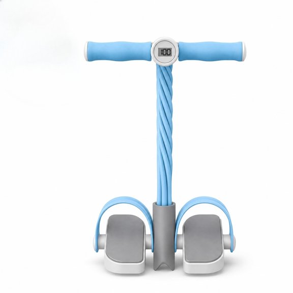 Smart Foot Pedal Puller with Digital Counter, 6 Resistance Bands for Full Body Workout, Yoga, and Home Fitness
